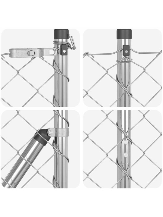 Ahela link aed postidega hõbedane 1.5 x 10 m teras