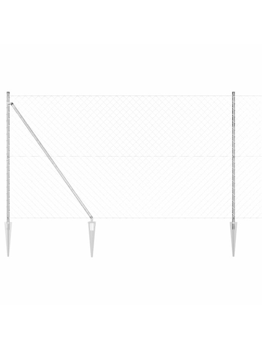 Ahela link aed postidega hõbedane 1.5 x 10 m teras