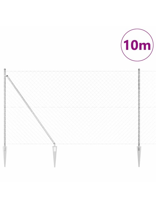Ahela link aed postidega hõbedane 1.5 x 10 m teras