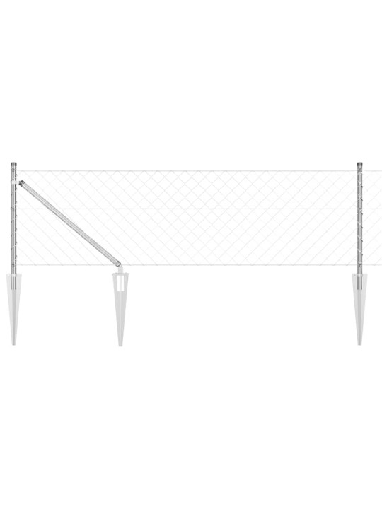 Ahela link aed postidega hõbedane 0.6 x 25 m teras