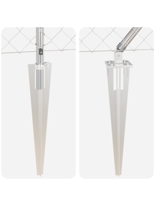 Ahela link aed postidega hõbedane 0.4 x 25 m teras