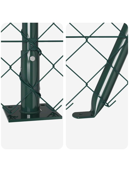 Ahela link aed postidega roheline 1.6 x 10 m teras