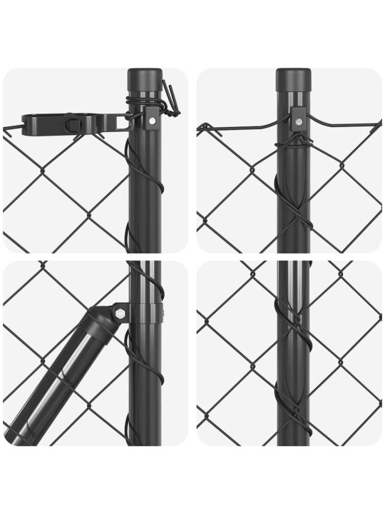 Ahela link aed postidega hall 0.4 x 10 m teras