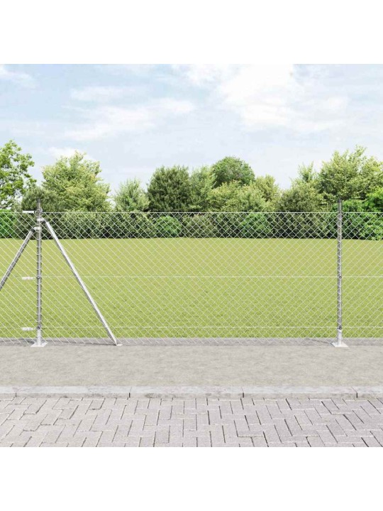 Ahela link aed postidega hõbedane 0.8 x 10 m teras
