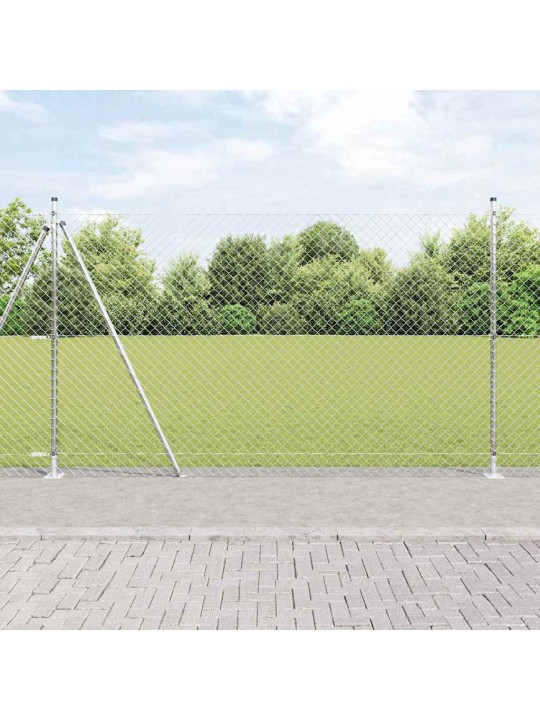 Ahela link aed postidega hõbedane 1.6 x 10 m teras