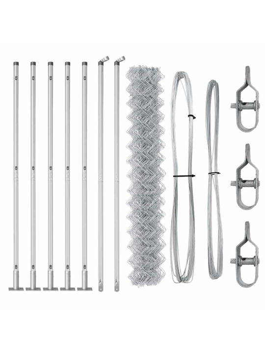 Ahela link aed postidega hõbedane 1.6 x 10 m teras