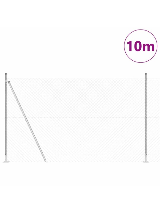 Ahela link aed postidega hõbedane 1.6 x 10 m teras