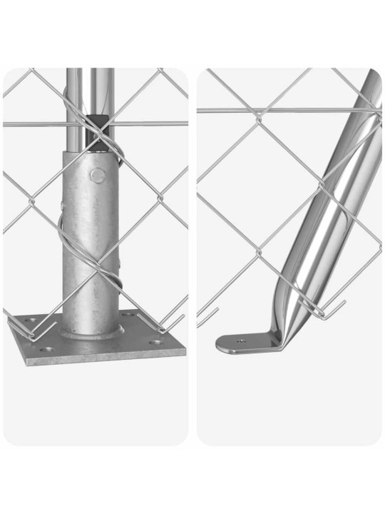 Ahela link aed postidega hõbedane 0.6 x 10 m teras