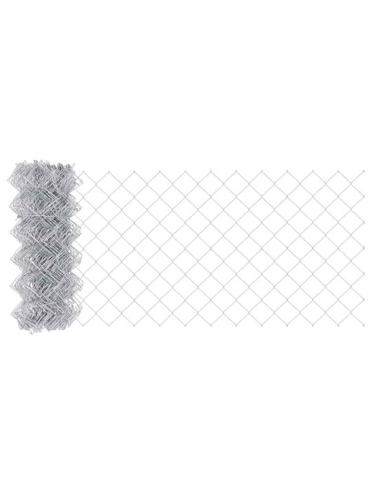 Ahela link aed postidega hõbedane 0.6 x 10 m teras