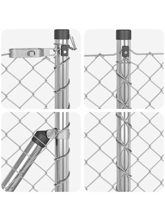 Ahela link aed postidega hõbedane 0.6 x 25 m teras