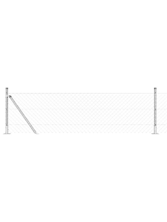 Ahela link aed postidega hõbedane 0.6 x 25 m teras