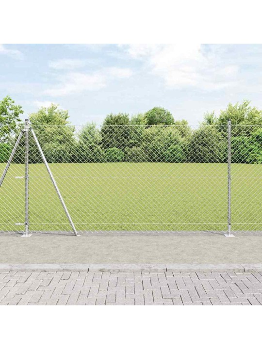 Ahela link aed postidega hõbedane 1.2 x 25 m teras
