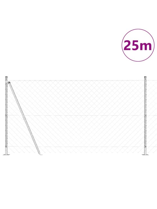 Ahela link aed postidega hõbedane 1.2 x 25 m teras