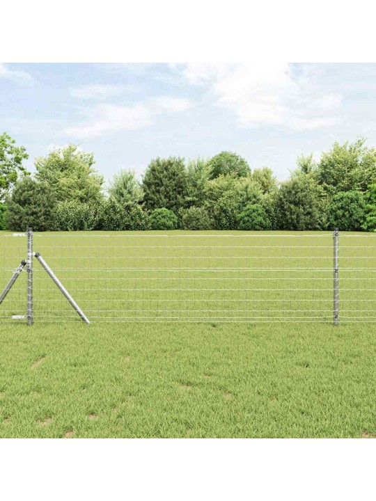 Aed koos postidega hõbedane 0.4 x 25 m teras