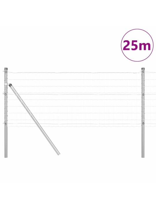 Aed koos postidega hõbedane 0.4 x 25 m teras