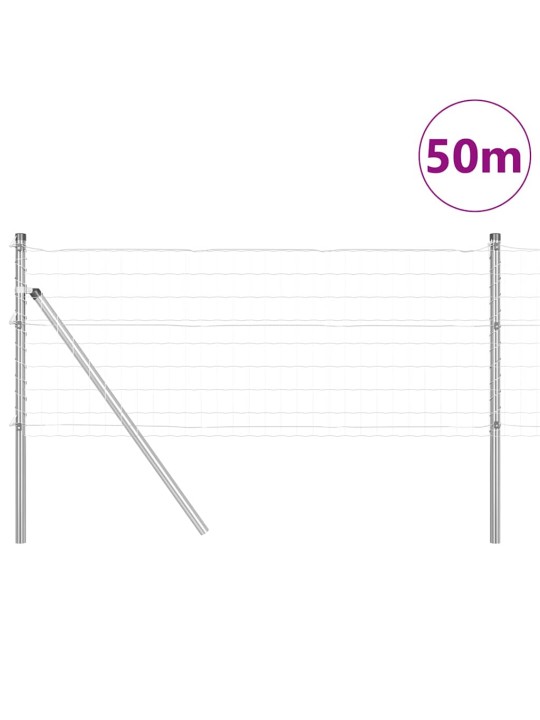 Aed koos postidega hõbedane 0.4 x 50 m teras