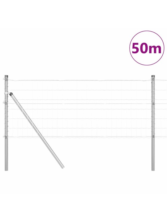 Aed koos postidega hõbedane 0.4 x 50 m teras