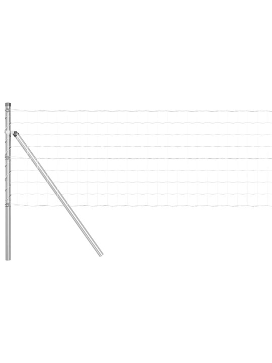 Aed koos postidega hõbedane 0.4 x 25 m teras