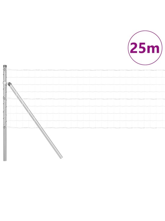 Aed koos postidega hõbedane 0.4 x 25 m teras