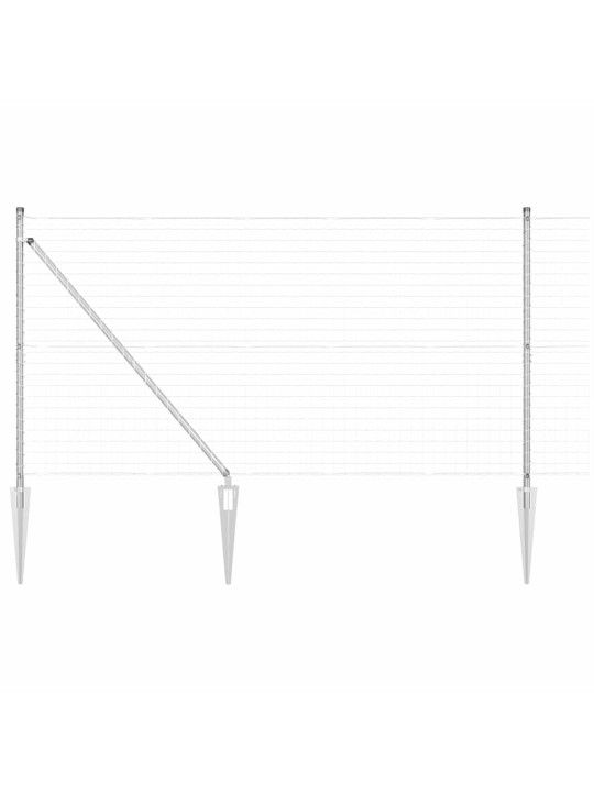 Aed koos postidega hõbedane 1.2 x 10 m teras