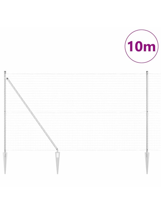 Aed koos postidega hõbedane 1.5 x 10 m teras