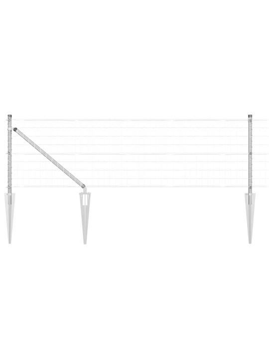 Aed koos postidega hõbedane 0.4 x 10 m teras
