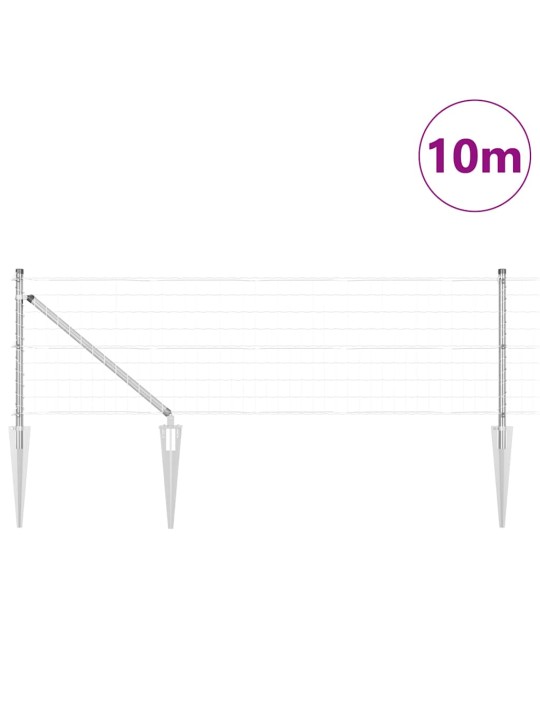 Aed koos postidega hõbedane 0.4 x 10 m teras
