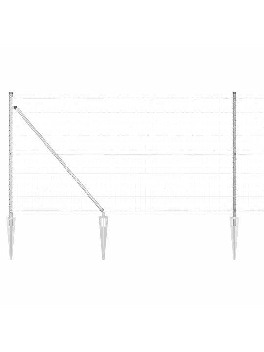 Aed koos postidega hõbedane 1 x 10 m teras