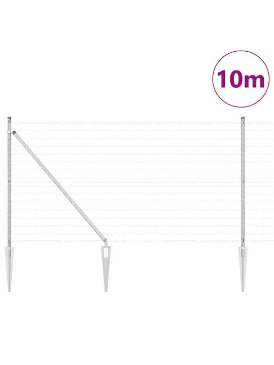 Aed koos postidega hõbedane 1 x 10 m teras
