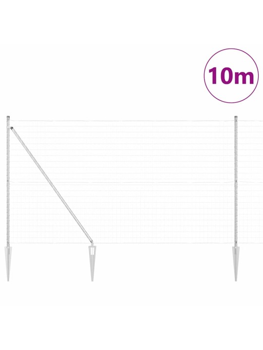 Aed koos postidega hõbedane 1.5 x 10 m teras