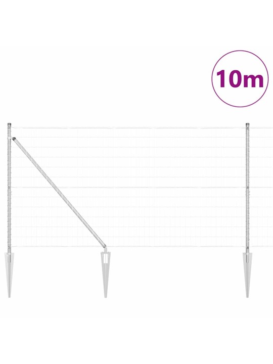 Aed koos postidega hõbedane 1.2 x 10 m teras