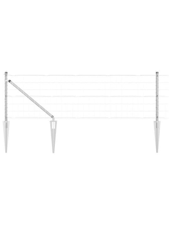 Aed koos postidega hõbedane 0.4 x 10 m teras