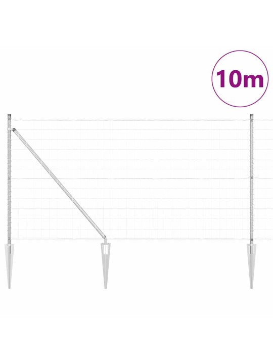 Aed koos postidega hõbedane 1 x 10 m teras