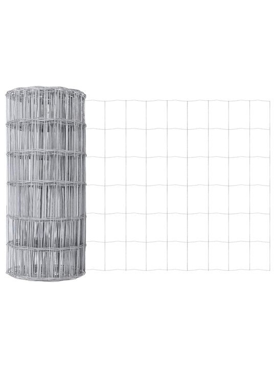 Aed koos postidega hõbedane 0.6 x 25 m teras