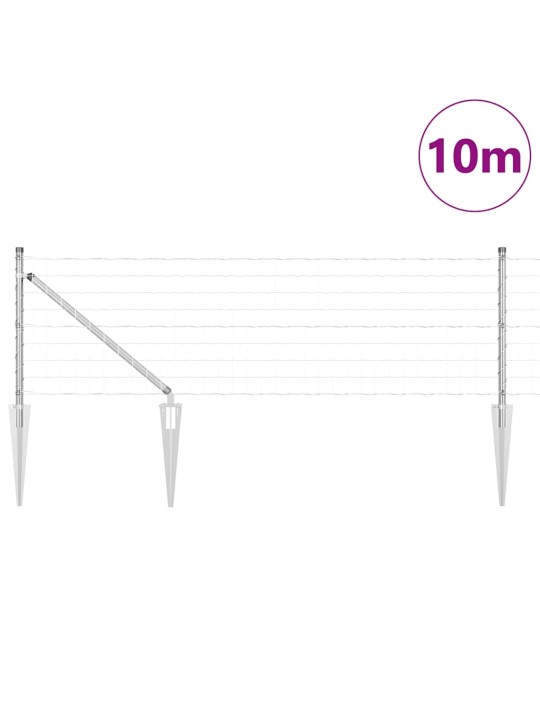 Aed koos postidega hõbedane 0.4 x 10 m teras