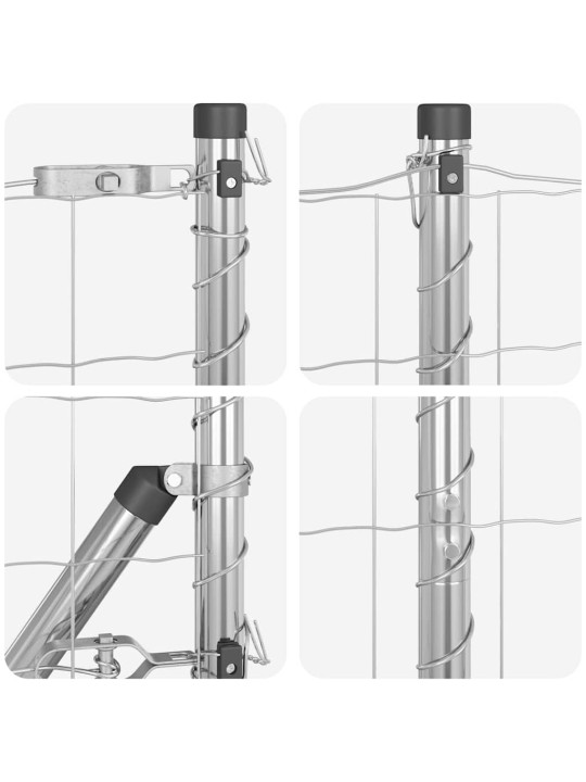 Aed koos postidega hõbedane 1.2 x 25 m teras