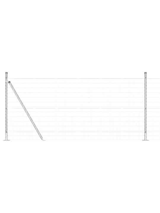 Aed koos postidega hõbedane 0.8 x 10 m teras