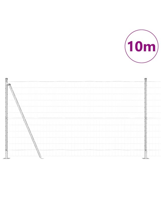 Aed koos postidega hõbedane 1.2 x 10 m teras