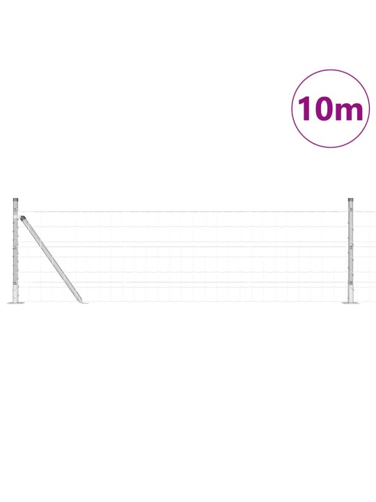 Aed koos postidega hõbedane 0.4 x 10 m teras