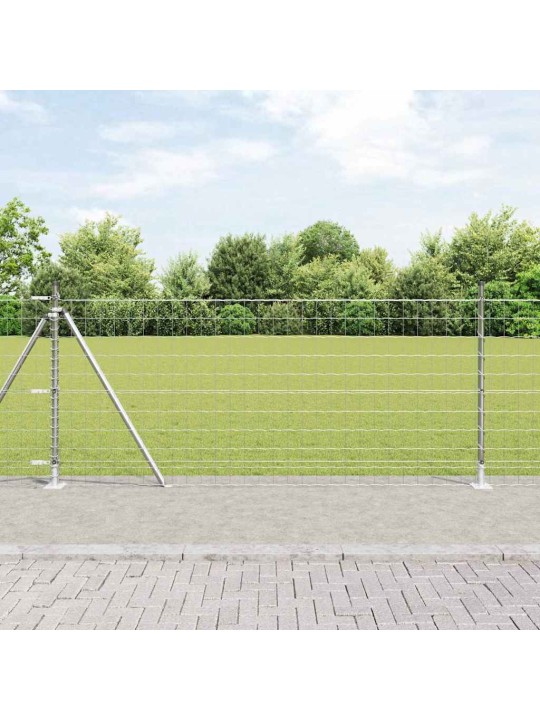 Aed koos postidega hõbedane 0.8 x 10 m teras