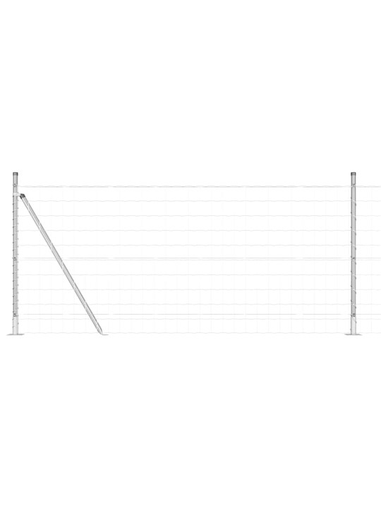 Aed koos postidega hõbedane 0.8 x 10 m teras