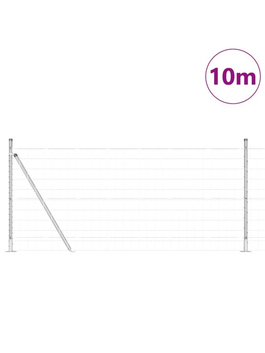 Aed koos postidega hõbedane 0.8 x 10 m teras