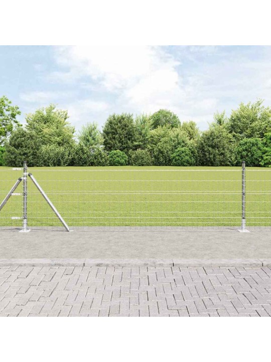 Aed koos postidega hõbedane 0.4 x 25 m teras