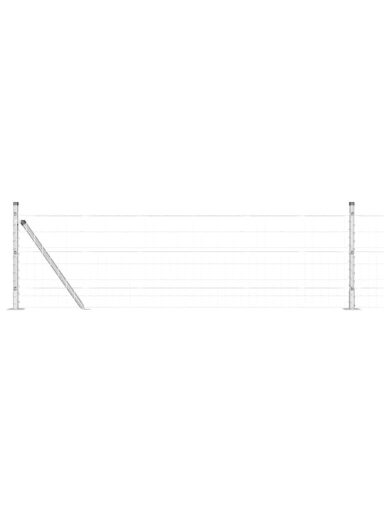 Aed koos postidega hõbedane 0.4 x 25 m teras