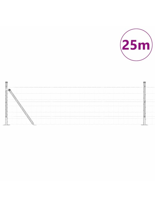 Aed koos postidega hõbedane 0.4 x 25 m teras