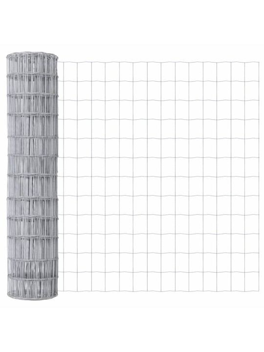 Aed koos postidega hõbedane 0.8 x 25 m teras