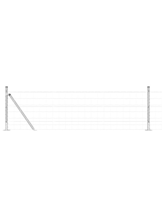 Aed koos postidega hõbedane 0.4 x 25 m teras