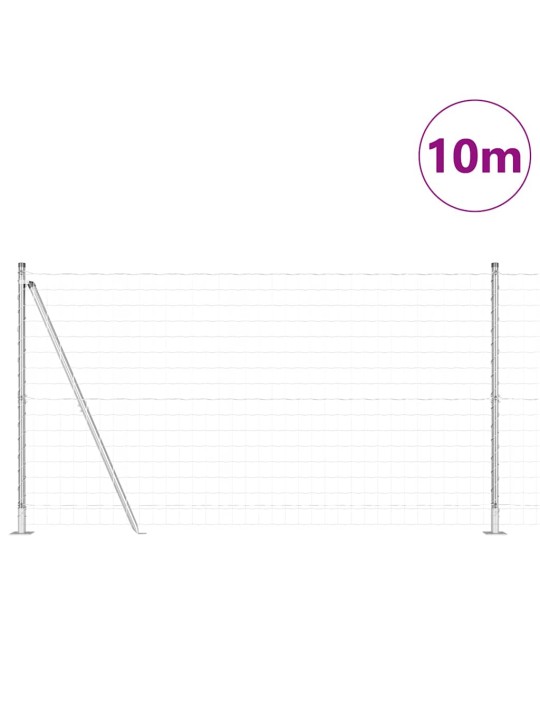 Aed koos postidega hõbedane 1.2 x 10 m teras