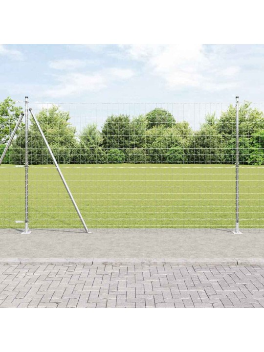 Aed koos postidega hõbedane 1.5 x 10 m teras