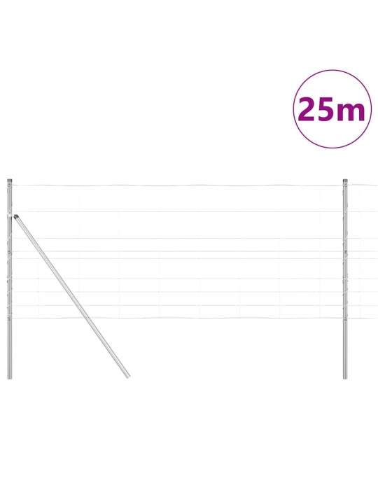 Karjamaa-aed hõbedane 25 x 1 m tsingitud teras